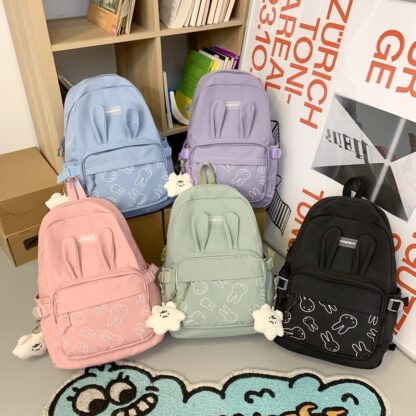 Cute Rabbit Book Bag Waterproof Light Weight Schoolbag Student Harajuku College Fashion School Backpack for Teenage Girls 6