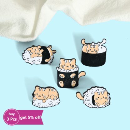 kitty rice balls - enamel pins 3