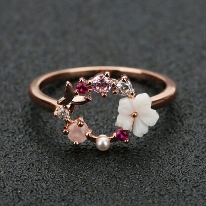 rose gold flower ring 1