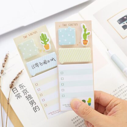 1pc Cute Cactus Kawaii Memo Pad Sticky Notes Cute Office Supplies Bookmark Paper Scrapbooking Sticker 2