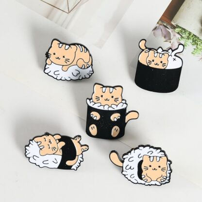 kitty rice balls - enamel pins 5