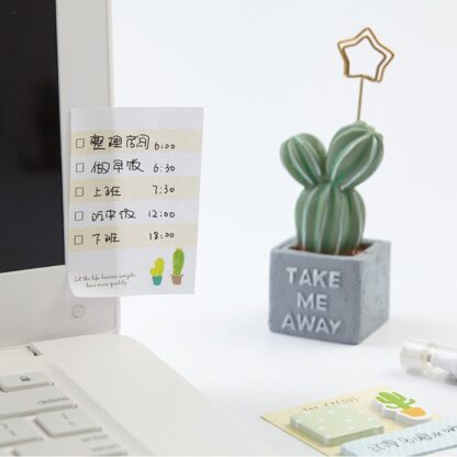 1pc Cute Cactus Kawaii Memo Pad Sticky Notes Cute Office Supplies Bookmark Paper Scrapbooking Sticker 5