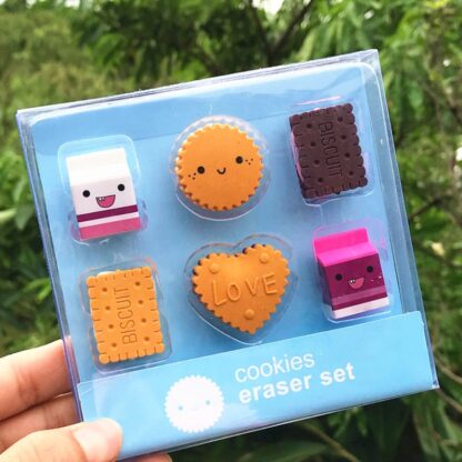 kawaii cookies & milk - 6pcs eraser pack 2
