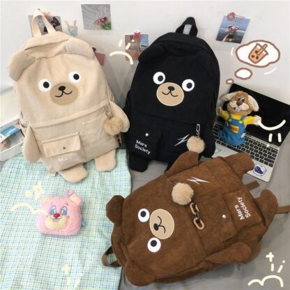 corduroy bear - multi-pocket backpacks 4