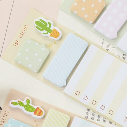 1pc Cute Cactus Kawaii Memo Pad Sticky Notes Cute Office Supplies Bookmark Paper Scrapbooking Sticker 3