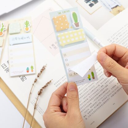 1pc Cute Cactus Kawaii Memo Pad Sticky Notes Cute Office Supplies Bookmark Paper Scrapbooking Sticker 4