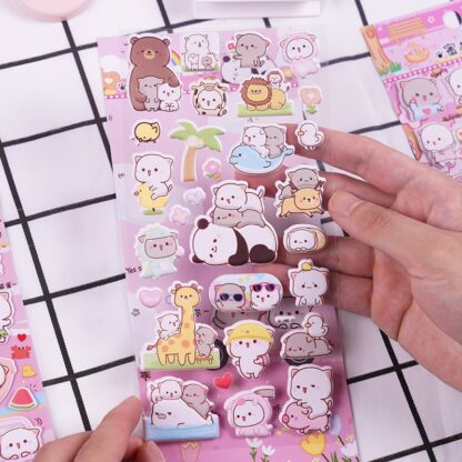 mochi mochi peach cat - puffy sticker pack 4